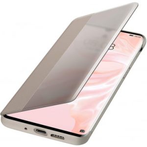 Husa Huawei P30 pro Smart View Flip Cover kaki - imagine 4