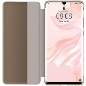 Husa Huawei P30 pro Smart View Flip Cover kaki - imagine 2