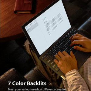 Tastatura pentru Microsoft Surface Pro 4/5/6/7/7+ Bluetooth 5.0 iluminare de fundal in 7 culori Gri Inateck - imagine 5