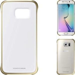 Husa Samsung Galaxy S6 Edge Transparenta/Aurie originala - imagine 1
