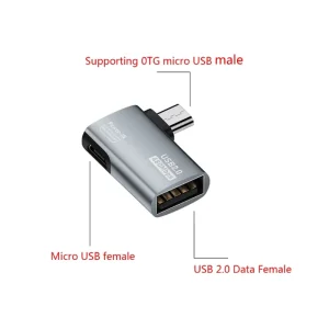 Adaptor OTG Micro USB Tata Micro USB Mama si USB 2.0 - imagine 2