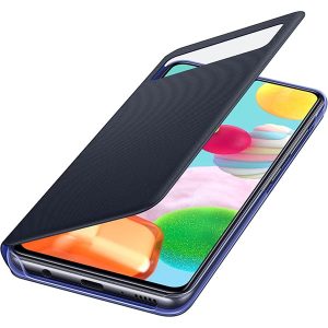 Husa Samsung Galaxy A41 Smart S View Wallet cover neagra originala - imagine 5