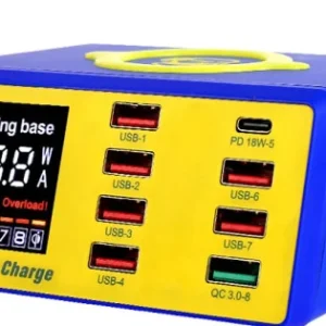 Statie incarcare 8 porturi USB + incarcare wireless 100w - imagine 6