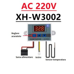 Termostat temperatura XH-W3002 220VAC - imagine 2