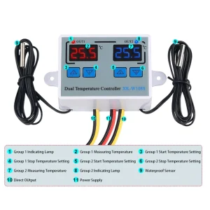 Termostat dublu 220VAC digital plus senzor temperatura - imagine 7
