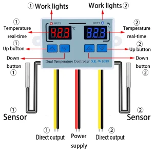 Termostat dublu 220VAC digital plus senzor temperatura - imagine 3
