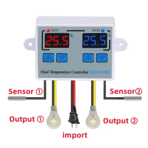 Termostat dublu 220VAC digital plus senzor temperatura - imagine 2