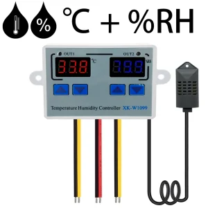 Termostat dublu W1099 Temperatura si Umiditate AC 220V 10A regulator termostat incubator - imagine 2