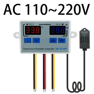 Termostat dublu W1099 Temperatura si Umiditate AC 220V 10A regulator termostat incubator - imagine 3