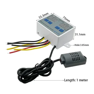 Termostat dublu W1099 Temperatura si Umiditate AC 220V 10A regulator termostat incubator - imagine 5