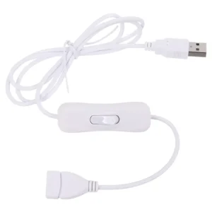 Cablu USB prelungitor cu intrerupator switch ON OFF 1m alb - imagine 1