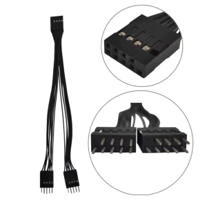Adaptor/Spliter USB 2.0 9 pin la 2 usb placa baza calculator cablu extensie 17cm - imagine 2